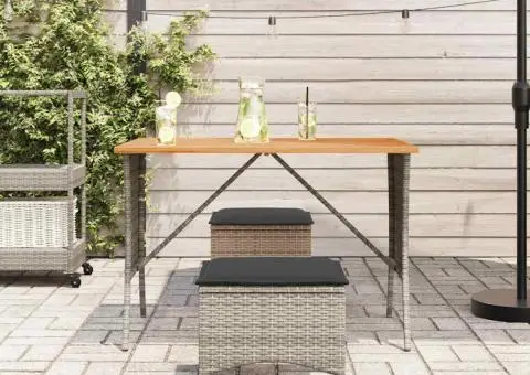 Set mobilier de grădină cu perne, 3 piese, gri, poliratan - 3/5