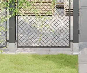 vidaXL Baze stâlp pătrate 4 buc Argintiu 91x91 mm Oțel galvanizat