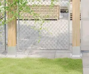 vidaXL Baze stâlp pătrate 4 buc Argintiu 101x101 mm Oțel galvanizat