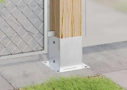 Baze stâlp pătrate 4 buc Argintiu 101x101 mm Oțel galvanizat - 4/5