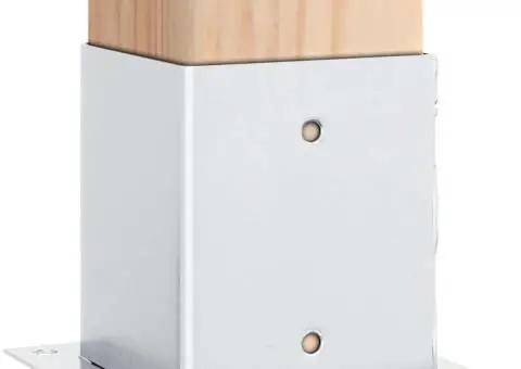 Baze stâlp pătrate 4 buc Argintiu 101x101 mm Oțel galvanizat - 5/5