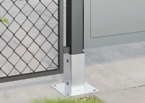 Baze stâlp pătrate 4 buc Argintiu 71x71 mm Oțel galvanizat - 4/5