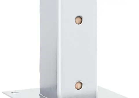 Baze stâlp pătrate 4 buc Argintiu 71x71 mm Oțel galvanizat - 5/5