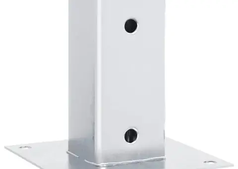 Baze stâlp pătrate 4 buc Argintiu 61x61 mm Oțel galvanizat - 3/5