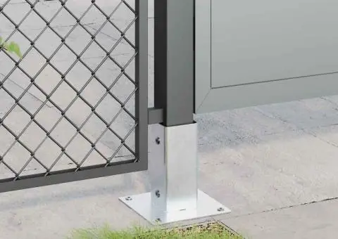 Baze stâlp pătrate 4 buc Argintiu 61x61 mm Oțel galvanizat - 4/5