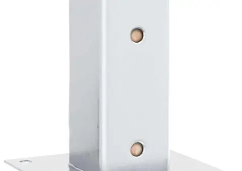 Baze stâlp pătrate 4 buc Argintiu 61x61 mm Oțel galvanizat - 5/5