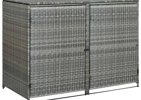 Magazie dublă pentru pubele, antracit, 148x77x111 cm, poliratan - 5/5