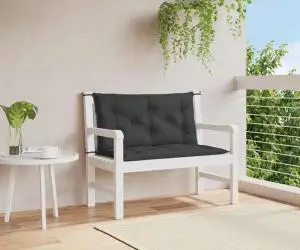 vidaXL Pernă bancă de grădină, negru, 100x(50+50)x7cm, material oxford