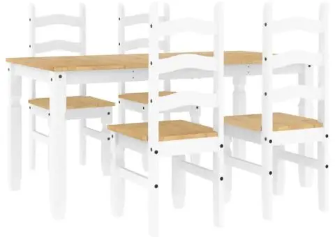 Set de sufragerie din 5 piese Panama din lemn masiv de pin alb - 2/5