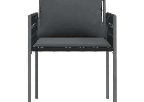 Scaune de grădină cu perne 4 buc. negru 54x61x83 cm poliratan - 4/5