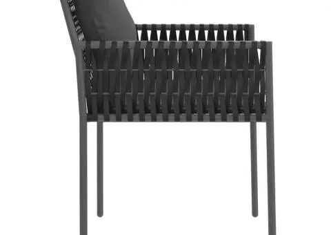 Scaune de grădină cu perne 4 buc. negru 54x61x83 cm poliratan - 5/5