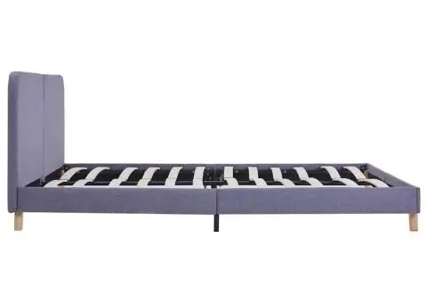 Cadru pat fără saltea țesătură gri deschis 150x200 cm - 4/5