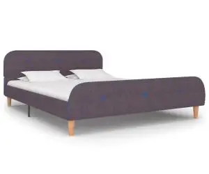 vidaXL Cadru de pat fără saltea țesătură taup 135x190 cm