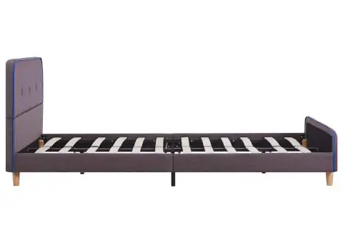 Cadru de pat fără saltea țesătură taup 135x190 cm - 4/5