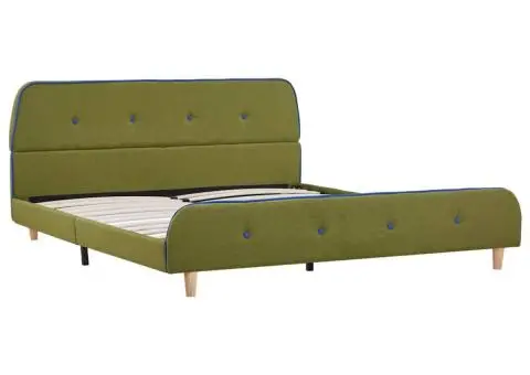 Cadru pat fără saltea țesătură verde 135x190 cm - 2/5