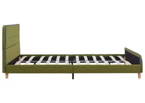 Cadru pat fără saltea țesătură verde 135x190 cm - 4/5