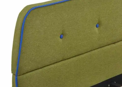 Cadru pat fără saltea țesătură verde 135x190 cm - 5/5