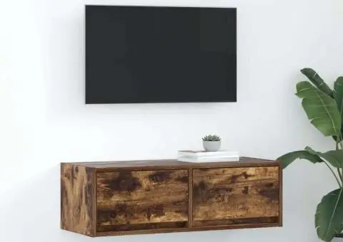 Dulap TV stejar afumat 80x31x25,5 cm din lemn de prelucrare - 1/5