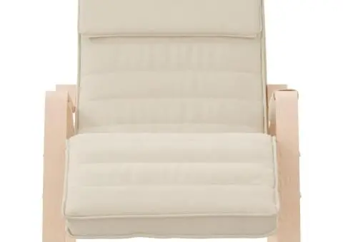 Scaun balansoar din țesătură crem - 3/5