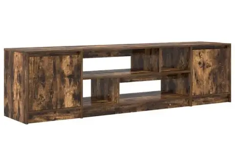 Comodă TV, stejar fumuriu 188,5x41x50 cm lemn compozit - 2/5