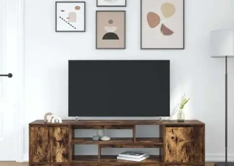 Comodă TV, stejar fumuriu 188,5x41x50 cm lemn compozit - 3/5