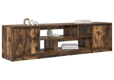 Comodă TV, stejar fumuriu 188,5x41x50 cm lemn compozit - 4/5