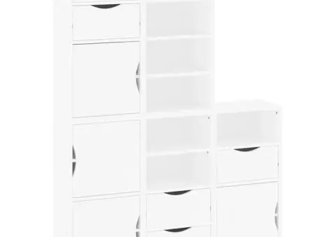 Dulapuri laterale 5 buc ODDA alb 40x24x79 cm lemn masiv de pin - 2/5