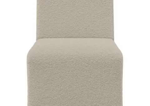 Canapea Scaun fără brațe gri deschis 55 cm țesătură ondulată ca lână - 4/5