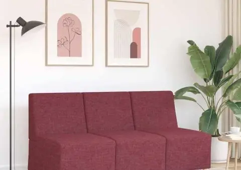 Canapea Scaun fără brațe, roșu vin, 55 cm, material textil - 3/5