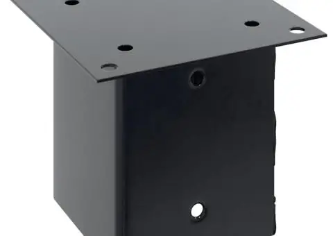 Baze de stâlp pătrate 12 buc Antracit Oțel acoperit cu pulbere - 5/5