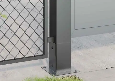 Baze de stâlp pătrate 12 buc Antracit Oțel acoperit cu pulbere - 5/5