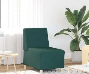 vidaXL Canapea Scaun fără brațe, verde închis, 55 cm, material textil