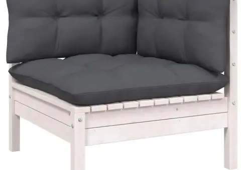 Set mobilier grădină cu perne, 3 piese, lemn masiv de pin - 4/5