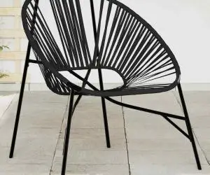 vidaXL Scaun ouă de grădină Negru Poly Rattan
