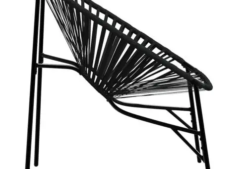 Scaun ouă de grădină Negru Poly Rattan - 5/5