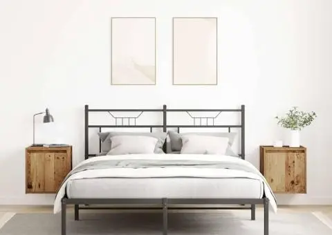 Noptiere montate pe perete 2 buc Lemn vechi 38x34x40 cm - 3/5