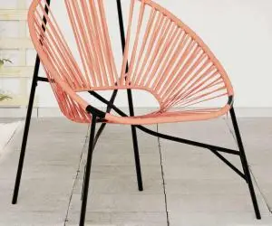 vidaXL Scaun Ou de grădină Negru și Portocaliu Poly Rattan