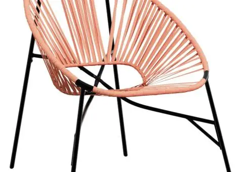 Scaun Ou de grădină Negru și Portocaliu Poly Rattan - 2/5