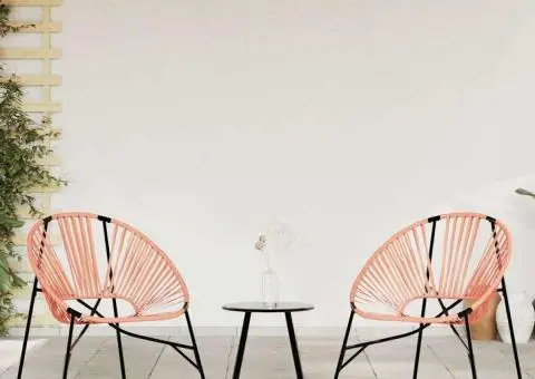 Scaun Ou de grădină Negru și Portocaliu Poly Rattan - 3/5