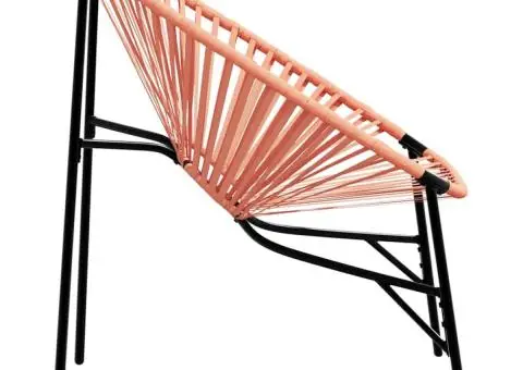 Scaun Ou de grădină Negru și Portocaliu Poly Rattan - 5/5