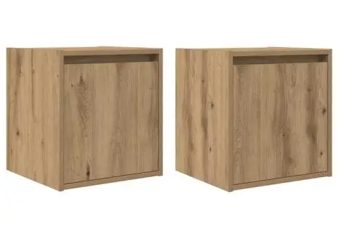 Noptiere montate pe perete 2 buc Stejar Artisan 38x34x40 cm - 2/5