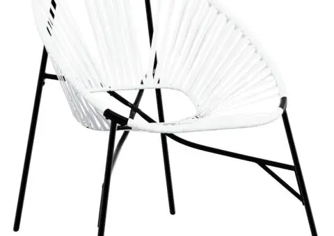 Set scaune de grădină 3 buc Poly Rattan alb și negru - 3/5