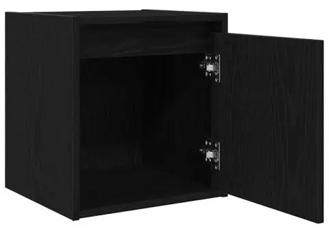 Noptiera montata pe perete Negru 38x34x40 cm - 5/5