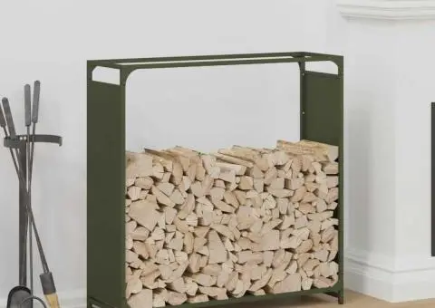 Suport pentru lemne de foc Verde măsline Oțel laminat la rece - 1/5