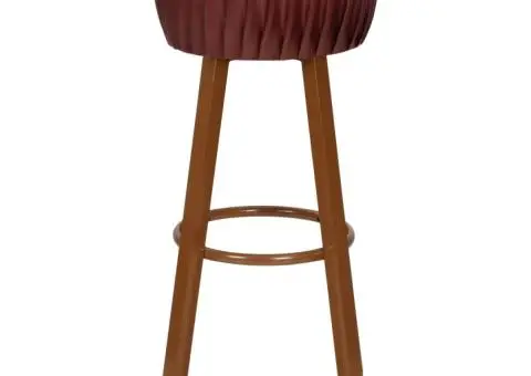 Scaune de bar, 2 buc., maro, piele ecologică - 3/5