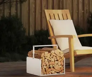 vidaXL Suport pentru lemne de foc alb 40x40x40 cm Oțel laminat la rece