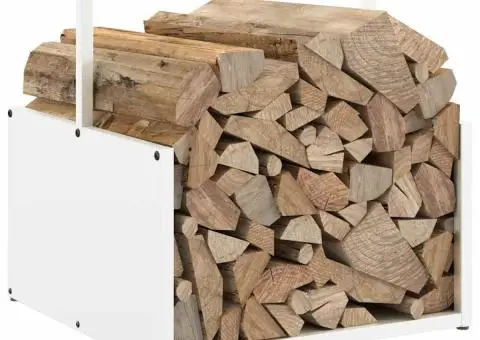 Suport pentru lemne de foc alb 40x40x40 cm Oțel laminat la rece - 4/5