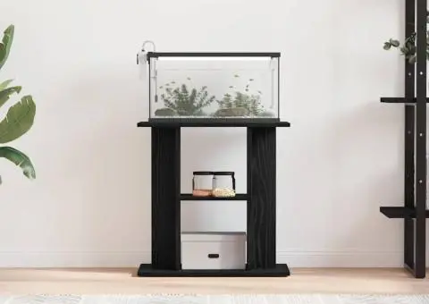 Suport pentru acvariu Stejar negru 60x30x60 cm lemn prelucrat - 3/5