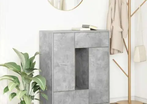 Bufetă cu sertare și uși Gri beton 73x31x90 cm - 1/5