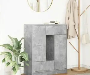 vidaXL Bufetă cu sertare și uși Gri beton 73x31x90 cm